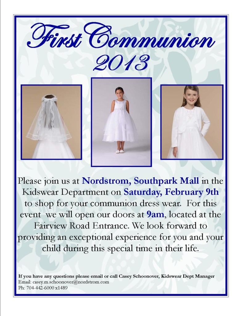 Nordstrom First Communion Flyer