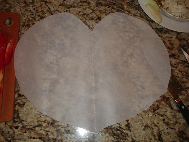 Parchment heart cut out