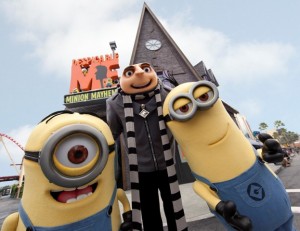Publicity - Despicable Me Minion Mayhem Entertainment show in front of attraction at Universal Studios Florida USF